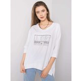 Fashion Hunters Women's white blouse with an application Cene