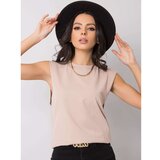 Fashion Hunters RUE PARIS Beige cotton top | Shoptok.si