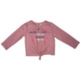 Koton Girl's Pink Slogan Printed Tie T-shirt Cene