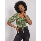 Fashion Hunters Black and green blouse with Giavanna RUE PARIS patterns Cene