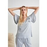Trendyol Ženska pidžama bijelo ispisana siva | ePonuda.com
