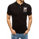 DStreet Polo shirt with embroidery black PX0389