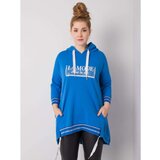 Fashion Hunters Dark blue women's plus size sweatshirt with pocket | Shoptok.si