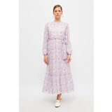 Trendyol Lilac Crew Neck Belted Dress | shoptok.hr