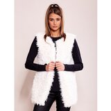 Fashion Hunters Women´s vest made of ecru fur Cene