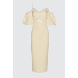 Trendyol Ecru Collar Detailed Dress Cene
