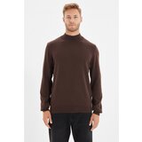 Trendyol Brown Men's Slim Fit Half Turtleneck 100% Cotton Basic Sweater Cene'.'