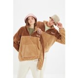 Trendyol Camel Unisex Oversize Fit Long Sleeve Stand Up Collar Paneled Sweatshirt Cijene