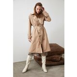 Trendyol Trench coat sa zatvaračem u bež boji Dugačka vodootporna funkcija krem | ružičasta Cene'.'
