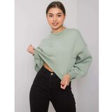 Fashion Hunters Basic pistachio sweatshirt for women Cene