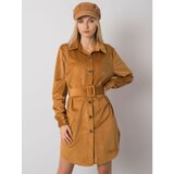 Fashion Hunters Camel dress with buttons Cene