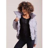 Fashion Hunters Ženska jakna Hooded crna | siva Cene