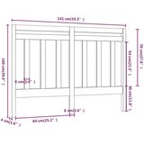  Posteljno vzglavje 141x4x100 cm trdna borovina, (20647563) | Shoptok.si