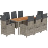  9-dijelni vrtni blagovaonski set sivi od poliratana | shoptok.hr