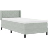  Kutna Krevetna Osnova s Madracem Svjetlosiva 90x200 cm Baršun | shoptok.hr
