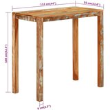  Barski stol 112 x 55 x 108 cm od masivnog obnovljenog drva | shoptok.hr