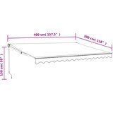 Tenda na uvlačenje antracit 4 x 3 m od tkanine i aluminija | shoptok.hr