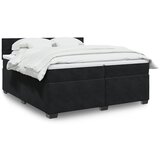 vidaXL Box spring postelja z vzmetnico črna 200x200 cm žamet | Shoptok.si