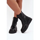 Boto Women's platform ankle boots with decorative detail insulated black Lyrana | Shoptok.si