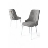 Hanah home Newa set stolica, 46x94x46 cm, 2 dijela, sivo-bijela | Eponuda.ba