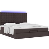 vidaXL Otomanski posteljni okvir z vzmetnico rjav 160x200 cm blago, (21653291) | Shoptok.si