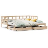 vidaXL Izvlečna dnevna postelja s predali 80x200 cm trdna borovina Cene