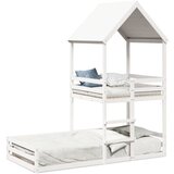 vidaXL Pograd s streho bel 90x190 cm trdna borovina Cene