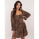 Fashion Hunters Beige and black leopard print dress