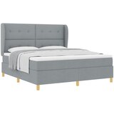 Krevet s opruga kutije Svijetlo siva 200 x 180 cm tkanina | Eponuda.com