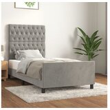  Okvir za krevet s uzglavljem svjetlosivi 100x200 cm baršunasti | shoptok.hr
