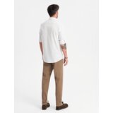 Ombre Men's REGULAR FIT chino pants with fine texture - dark beige | shoptok.hr