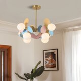  Brilagi - Luster na štangu BALMO 8xG9/9W/230V prečnik 60 cm zlatna/plava/ružičasta | Eponuda.com