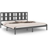 Posteljni okvir siv iz trdne borovine 200x200 cm, (20684665) | Shoptok.si