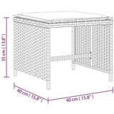  Vrtni stolčki z blazinami 4 kosi bež 40x40x35 cm poli ratan | Shoptok.si