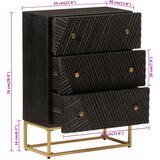  Ladičar crni 55 x 30 x 76 cm od masivnog drva manga i željeza | shoptok.hr