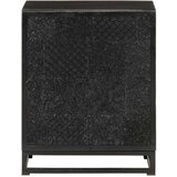 vidaXL Nočna omarica črna 40x30x50 cm trden akacijev in mangov les | Shoptok.si