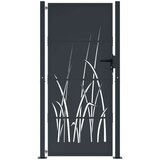 vidaXL vrtna vrata antracit 105 x 205 cm čelična s uzorkom trave | shoptok.hr