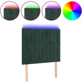Maison Chic LED Posteljno vzglavje - Vzglavna omarica - Nočna omarica temno zeleno 90x5x118/128 cm žamet, (21710375) | Shoptok.si