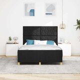  Krevetna konstrukcija s uzglavljem Crna 140 x 200 cm tkanina | shoptok.hr