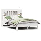 vidaXL Knjižna postelja brez vzmetnice bela 135x190 cm trdna borovina, (21653698) | Shoptok.si