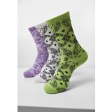 Urban Classics Accessoires Bandana Pattern Socks 3-Pack White+Lilac+Lilac | Shoptok.si