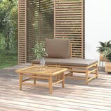 Maison Chic Seti vrtnega pohištva - Vrtna garnitura - Vrtni pohištvo set 3-delna s taupe blazinami bambus, (21809334) | Shoptok.si