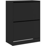 Maison Chic Omarice za obutev - Kopa za čevlje z 2 predaloma črna 80x42x108 cm, (21777557) Cene