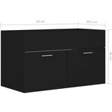 vidaXL Omarica za umivalnik črna 80x38,5x46 cm iverna plošča | Shoptok.si