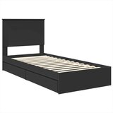  Krevet s od storage Crna 100 x 200 cm Konstruirano drvo | shoptok.hr