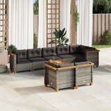  9-dijelni set vrtnih sofa od poliratana s jastucima sivi | shoptok.hr