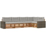  Set vanjskih sofa 5 pcs Prirodna i svjetlosiva | Shoptok.si