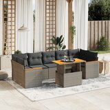  The Living Store Vrtna sedežna garnitura 8-delna z blazinami siv poli ratan - Vrtna Sedežna Garniture, (21469682) | Shoptok.si