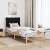 vidaXL Posteljni okvir z oblazinjenim vzglavjem Rjava 80 x 200 cm | Shoptok.si