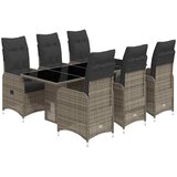  7-dijelni vrtni bistro set od poliratana s jastucima sivi | shoptok.hr
